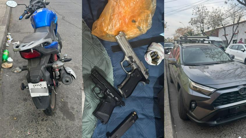 Carabineros recupera tres vehículos robados e incauta armas de fuego en operativo en Santiago Carabineros recupera tres vehículos robados e incauta armas de fuego en operativo en Santiago