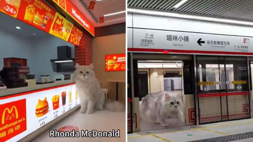 Local de comida rápida, un metro y supermercado: Youtuber chino es viral por crearle una ‘ciudad’ a sus mascotas