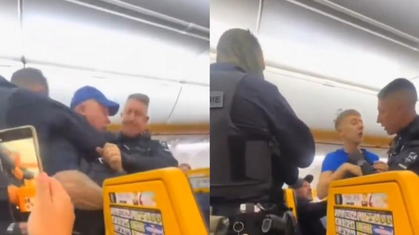 VIDEO | Vuelo desde Reino Unido hacia España debió aterrizar de emergencia por graves disturbios durante despedida de soltero