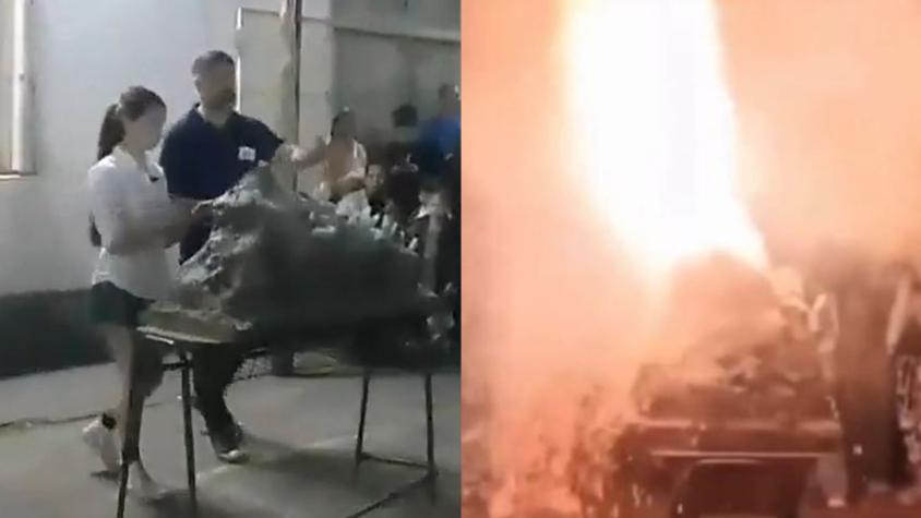 VIDEO | Explosión de "volcán" en una feria escolar en Rancagua (Argentina) dejó 17 heridos