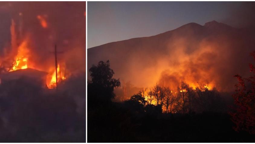 Videos muestran devastador avance de incendio en Monte Patria: Tres viviendas destruidas y más de 200 evacuados