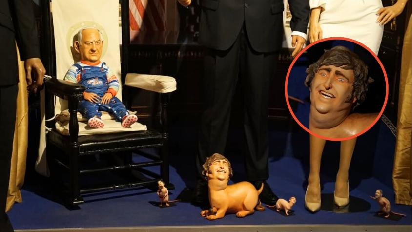 Milei como "perrito" de Trump: La polémica obra de artista chileno en museo de Madrid