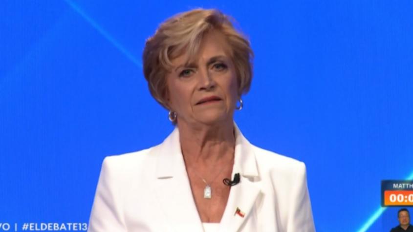 Así fue el minuto a libre disposición de Evelyn Matthei en el debate presidencial del 13