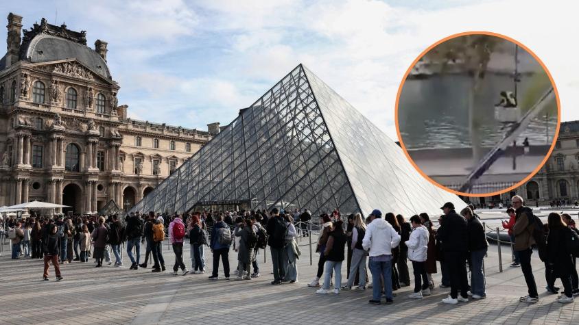 Con chalecos reflectantes: Viralizan el momento exacto del millonario robo al Museo del Louvre en Francia