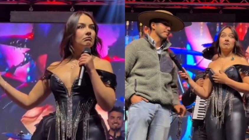 "Qué hombre más desagradable": Popular cantante chilena vivió incómodo momento con un fan en pleno show