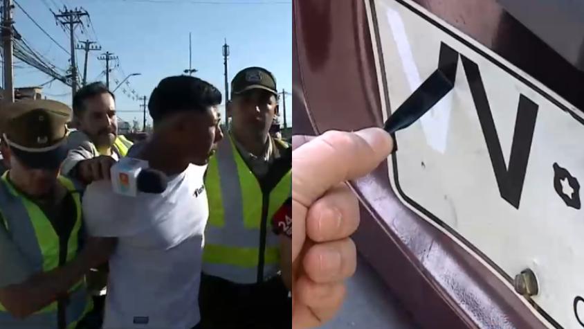 "Cómo no se va a dar cuenta": La aplaudida respuesta de carabinero ante excusa de detenido por circular con patente falsa