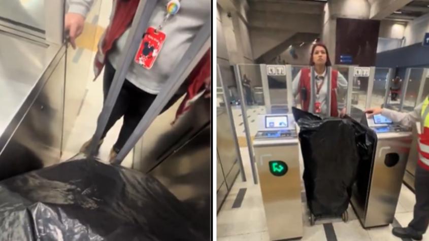 "Felicitaciones" y "Aplausos": Apoyan a funcionaria del Metro de Santiago que prohibió ingreso de supuesto comerciante ambulante