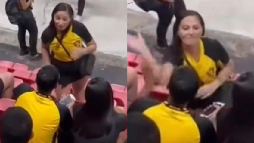 VIDEO | Mujer sorprendió a su pareja con su amante en pleno estadio: lo dejó en vergüenza tras darle fuerte cachetada