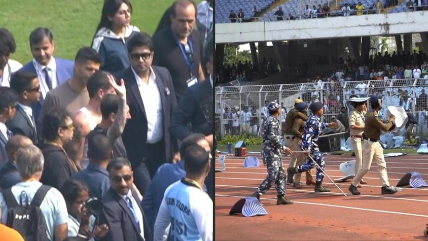 La visita de Messi a un estadio de Calcuta concluye con disturbios