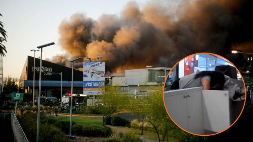 Mujeres son sorprendidas robando dentro del Mall Plaza Norte en medio de la evacuación por incendio