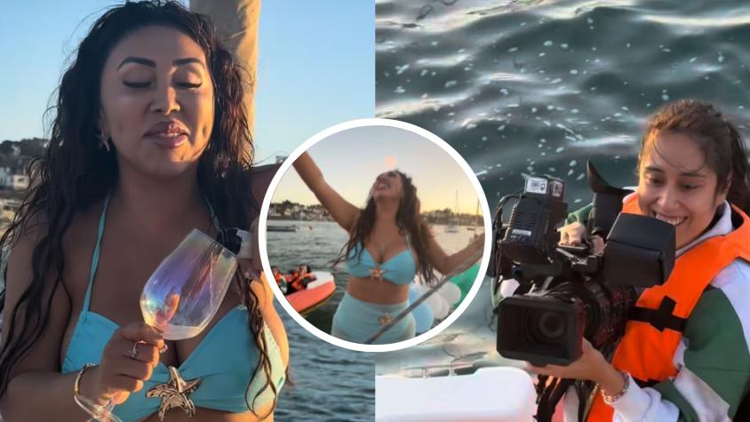 El inesperado festejo que Naya Fácil improvisó en el mar luego de que lujoso club cancelara su cumpleaños El inesperado festejo que Naya Fácil improvisó en el mar luego de que lujoso club cancelara su cumpleaños