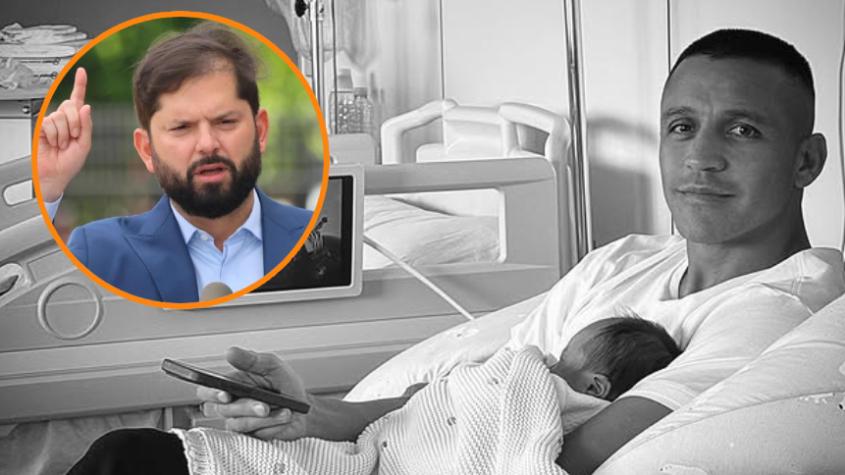 "Tener una niña...": El mensaje del Presidente Boric a Alexis Sánchez en la primera fotografía con su hija