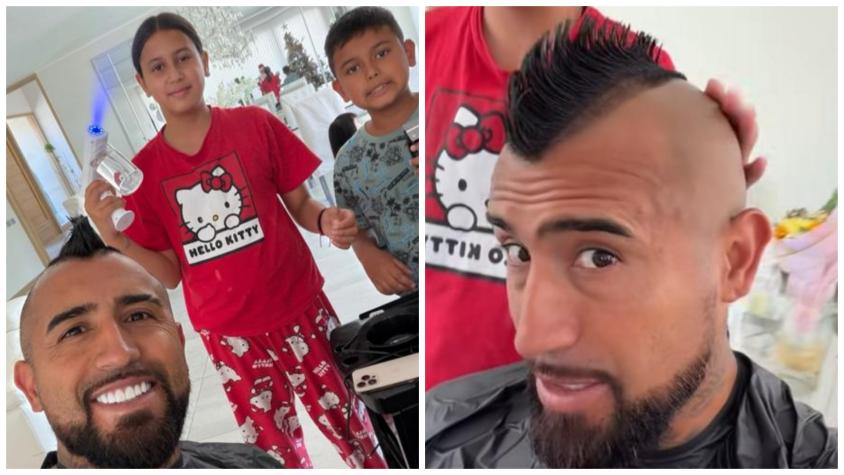 "¿Cómo quedamos?": Arturo Vidal mostró el corte de pelo que le hicieron sus hijos