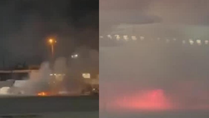 Pánico en aeropuerto brasileño: avión tuvo que ser evacuado por incendio