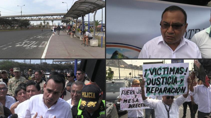 Protesta de transportistas contra la extorsión y asesinatos en Lima