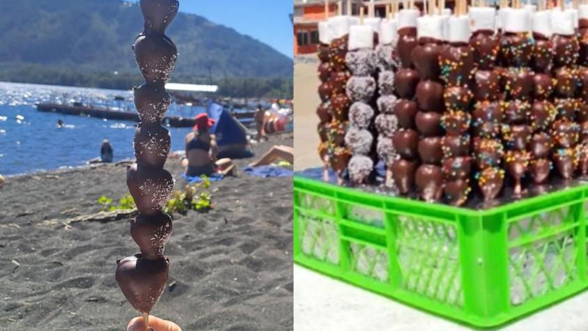 En medio de fiscalizaciones: Denuncian"asquerosa" verdad sobre frutillas con chocolate que se venden en las playas