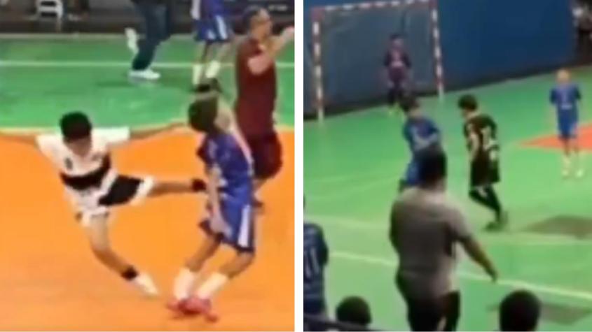 Combos, empujones y patadas voladoras: La brutal pelea en el Futsal Sub-12 que asustó en Brasil