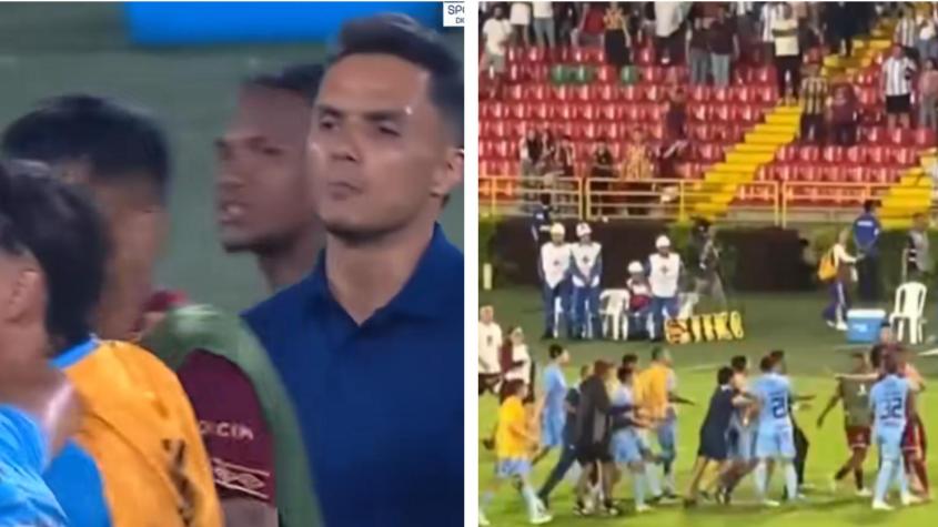 VIDEO | Hasta el DT se metió: La bochornosa pelea entre O'Higgins y Tolima que no captó la TV