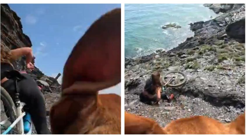 Video muestra momento exacto de la caída de influencer española en un precipicio: su perro llevaba una cámara