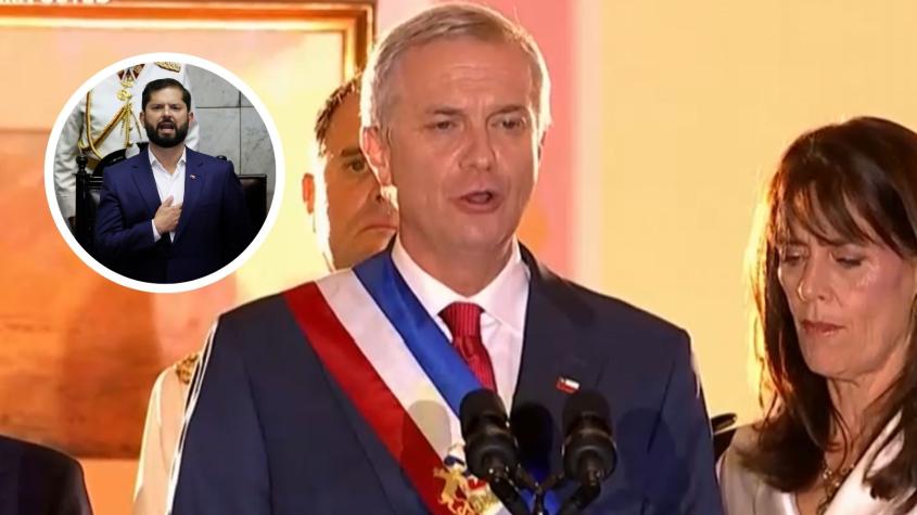 "Les pido respeto": La respuesta de Kast ante gritos de sus adherentes contra Boric durante discurso en La Moneda