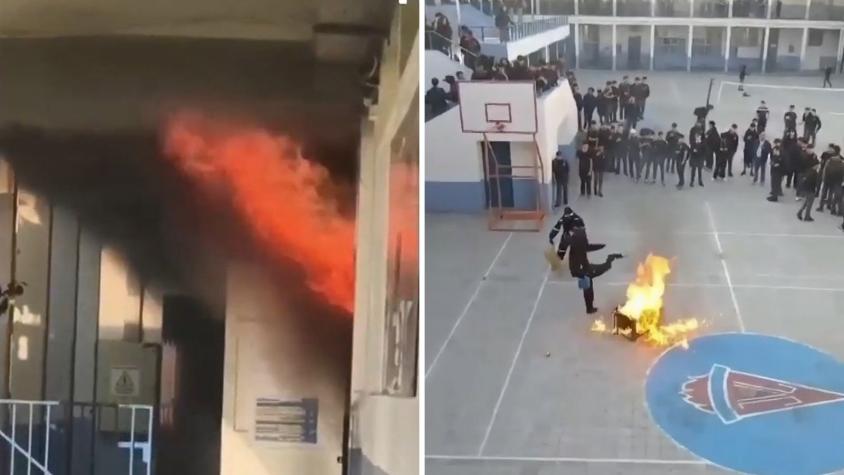 Un profesor lesionado: lanzan bomba molotov al interior del Liceo Lastarria