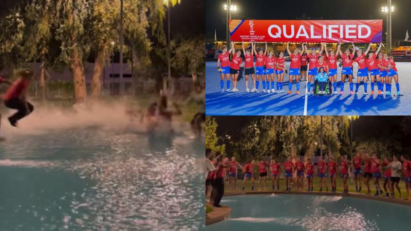 VIDEO | Chile al Mundial: El íntimo festejo de las Diablas con piscinazo grupal