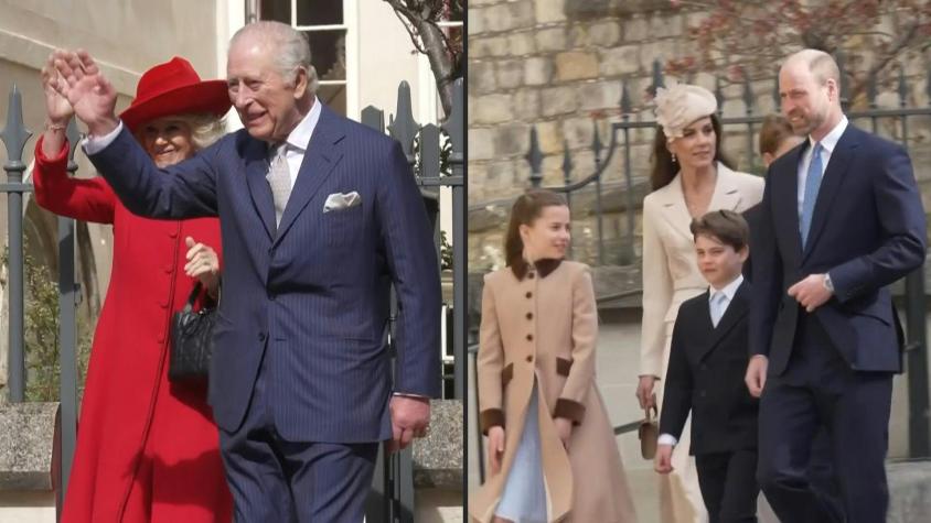 La familia real británica se muestra unida en la misa del domingo de Pascua
