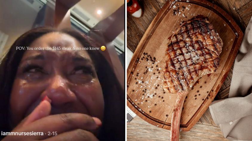 Mujer es viral tras llorar por pedir el plato más caro en restaurante de lujo sin ver el menú: un filete por más de $120 mil