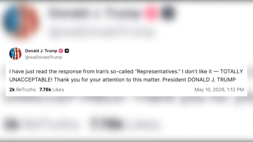Trump dice que propuesta de Irán para terminar la guerra es "totalmente inaceptable"