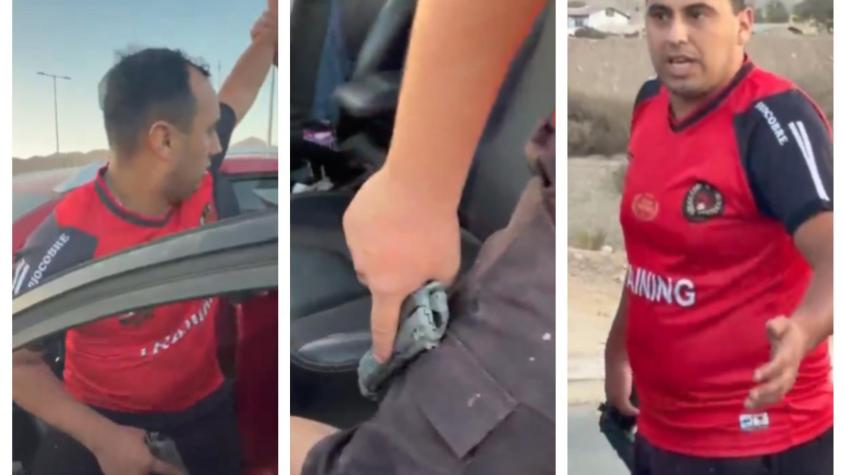 VIDEO | Carabinero de civil amenaza con arma de fuego a hinchas tras partido amateur