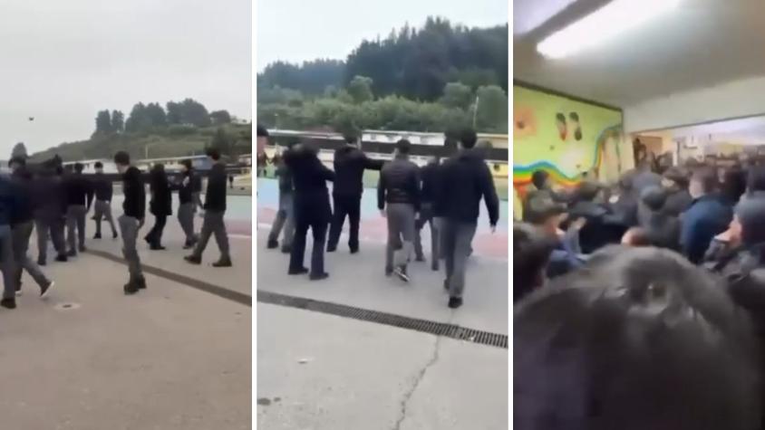 Se registra masiva pelea en liceo de Talcahuano: al menos 17 estudiantes detenidos 