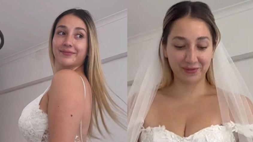 Faltan 8 meses: Carlita Inostroza sorprende al mostrar el posible vestido de novia que usará en su boda con Matt Hunter