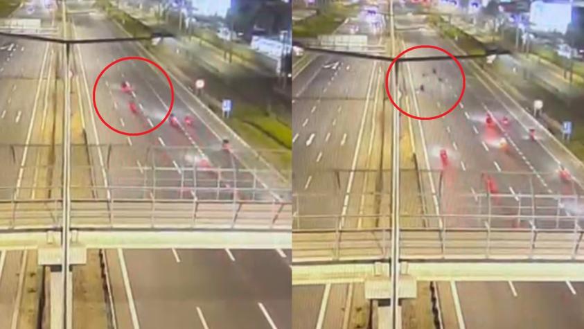 Video muestra momento exacto de la fatal colisión múltiple de motociclistas en Ruta 5: hay tres fallecidos