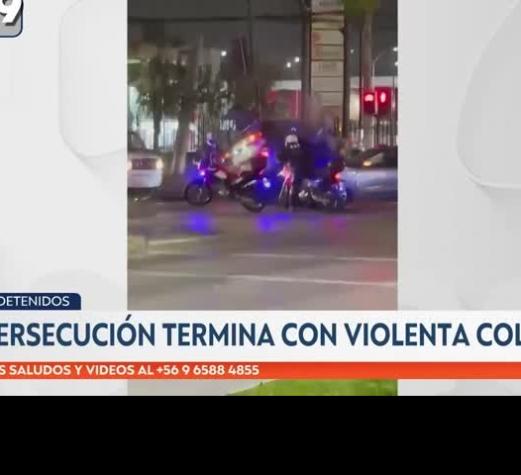 Auto robado, arma con encargo vigente y seis detenidos: los antecedentes de la persecución que terminó en choque en La Reina
