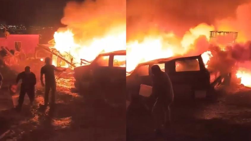 Incendio en un campamento en Antofagasta dejó un menor fallecido y 49 damnificados