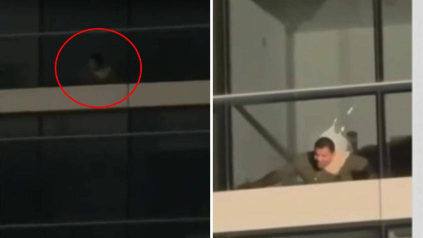 PDI parapetado en Las Condes sigue hospitalizado: tiene heridas en el cuello autoinfligidas PDI parapetado en Las Condes sigue hospitalizado: tiene heridas en el cuello autoinfligidas