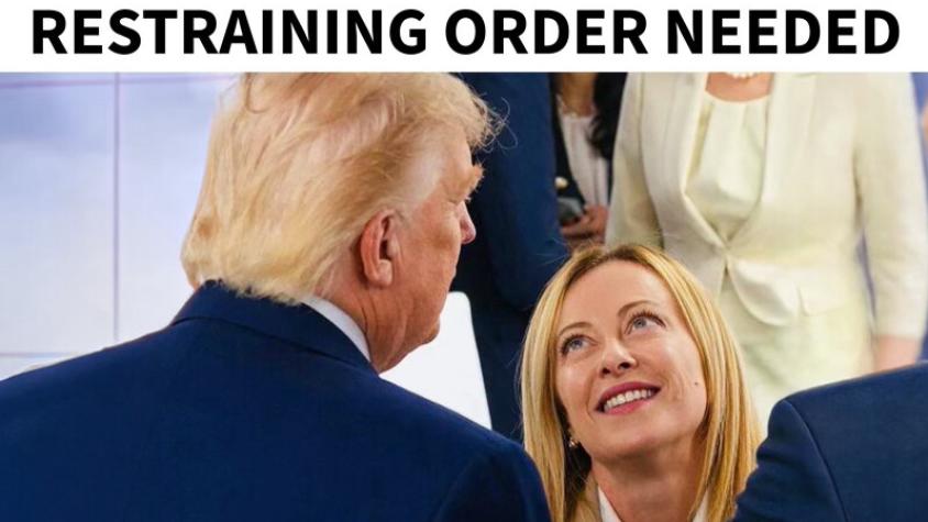 "Orden de alejamiento": Gobierno italiano se pronuncia tras burla de Trump a Meloni previo a cumbre de la OTAN "Orden de alejamiento": Gobierno italiano se pronuncia tras burla de Trump a Meloni previo a cumbre de la OTAN