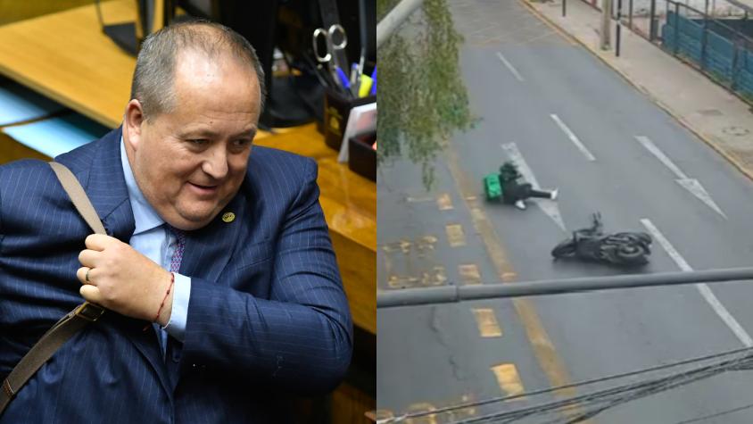 VIDEO | El momento exacto del accidente del Fiscal Valencia y repartidor de comida en Providencia