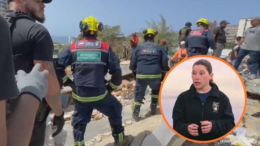 María Paz Campos, rescatista USAR partícipe en rescate de sobreviviente en Venezuela: "Los primeros días fue solamente con gritos y mover piedra por piedra"