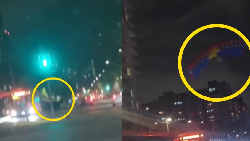 Insólito aterrizaje de dos paracaidistas en plena avenida Vicuña Mackenna: DGAC anunció investigación