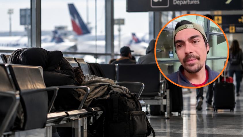 "Llegamos por temas de adicción o algún problema de la infancia": El testimonio de un hombre que vive en el aeropuerto de Santiago