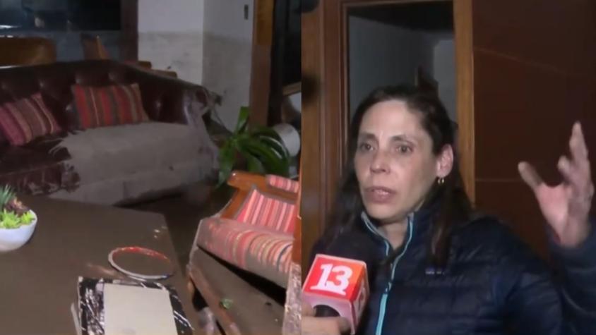 "Perdimos todo": el dramático relato de mujer cuya vivienda fue atravesada por el aluvión en Las Condes
