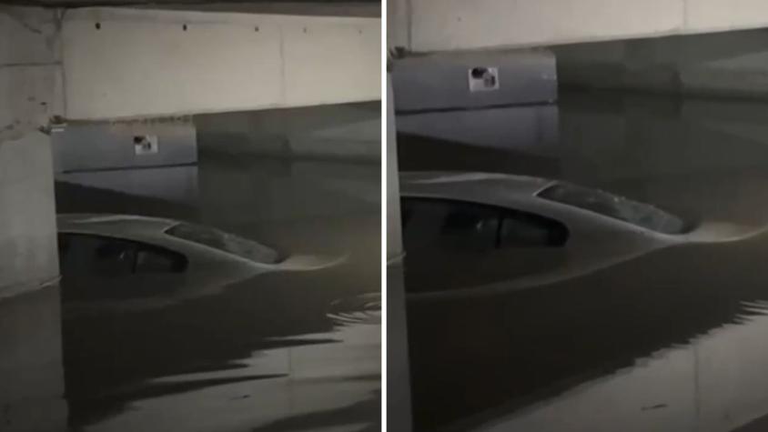 "Nunca imaginé que mi auto iba a terminar flotando": Estacionamientos de edificios en Ñuñoa inundados tras fuertes lluvias
