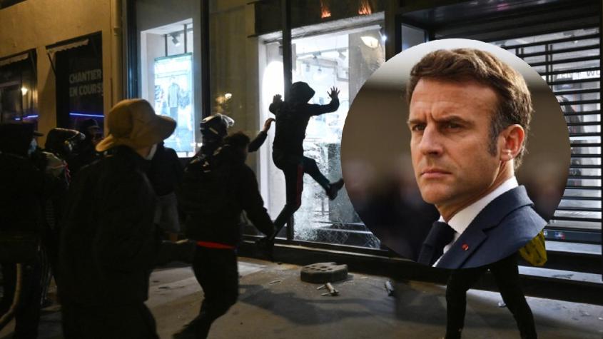 Disturbios en Francia: Macron apunta a la extrema izquierda y promete que los responsables “pagarán”