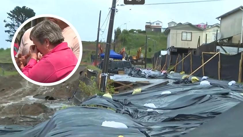 “Estamos a punto de que nuestro cerro se caiga”: socavón de casi medio kilómetro amenaza a más de 150 viviendas en Arauco