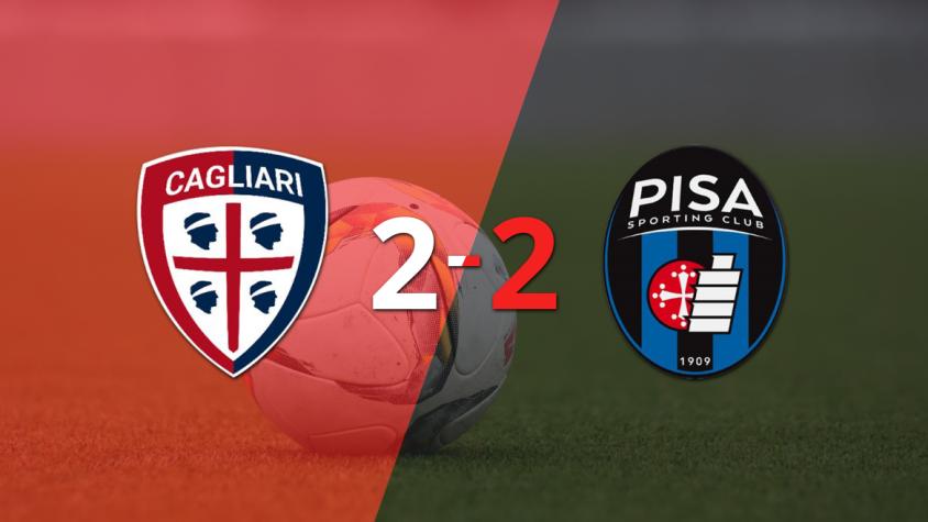 Pisa rescató un empate agónico frente a Cagliari