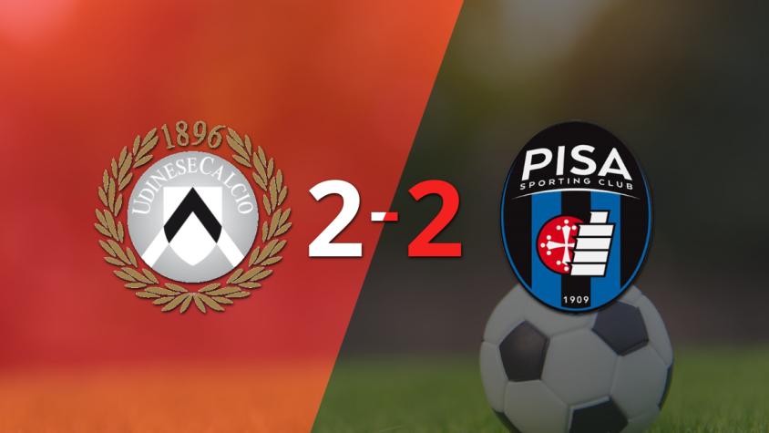 Udinese y Pisa igualaron 2 a 2