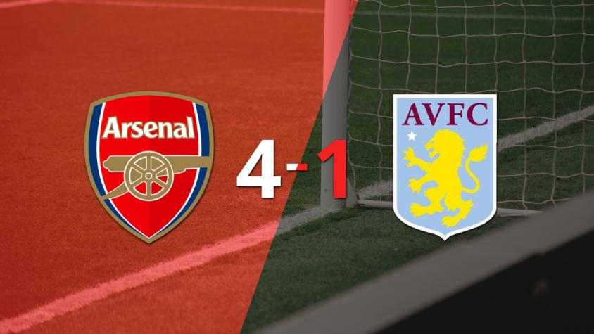 Tranquila victoria de Arsenal por 4 a 1 frente a Aston Villa