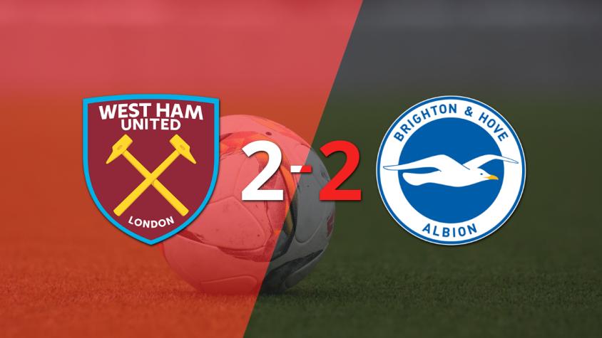 En un emocionante partido, West Ham United y Brighton and Hove empataron 2-2